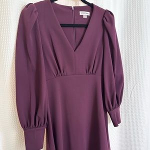 Calvin Klein high waist dress size 6. Cuff sleeves, zipper back.